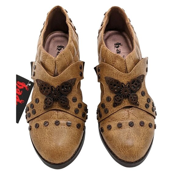 Hades Icon Steampunk Oxford Womens 6 Slip On Low Heel Urban Goth Renaissance - Picture 2 of 8